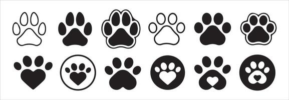 Paw icon set illustration. paw print sign and symbol. vector