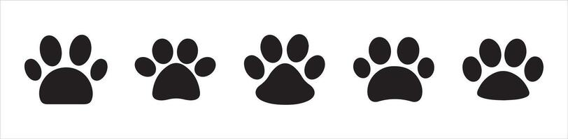 Paw icon set illustration. paw print sign and symbol. dog or cat paw vector