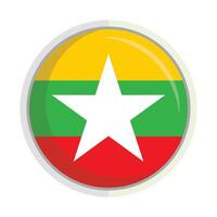 Myanmar national flag Badge vector