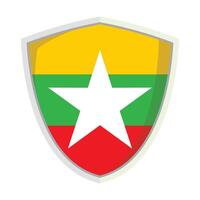 Myanmar national flag shield Badge element vector