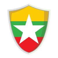 Myanmar national flag shield Badge vector