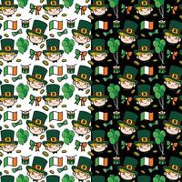 St Patrick 's Day hand-drawn cartoon seamless pattern illustration background vector