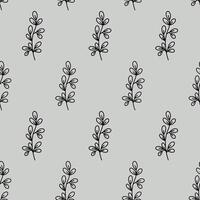 Minimalistic botanical seamless pattern. hand-drawn illustration in doodle style. Perfect for decorations, wallpaper, wrapping paper. Floral background. vector