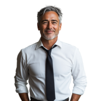 Confident man in formal attire smiling against a plain background png