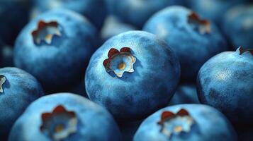 Luscious blueberries resting together, ready to be picked and enjoyed photo