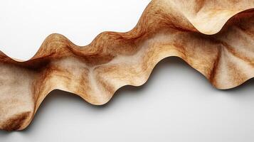 Softly curled paper displays natural waves, highlighting its unique texture and color photo