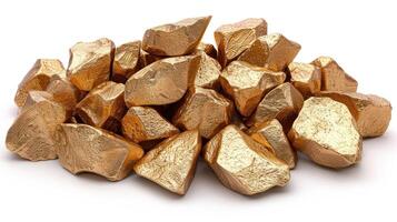 Shimmering golden nuggets capture light in a stunning display of texture photo