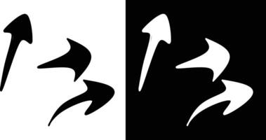 Conceptual black-and-white artwork featuring sharp, directional arrows symbolizing movement, decision-making, and contrasts. Perfect for representing themes of choice, dynamic progress. vector