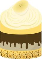 Banana chocolate cake vector