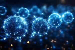 Futuristic Network Connections and Digital Data Transmission Visualization for Technology Design photo