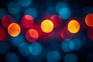 Vibrant Bokeh Effect Red and Blue Circles for Creative Background Design photo