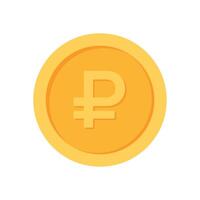 Russian Rubel Gold currency coin flat icon design illustrations vector