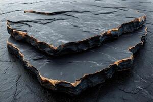Abstract Geological Layers of Textured Slate with Eroded Edges for Design and Background photo