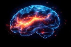 Futuristic Neural Network Brain Visualization for Innovative Tech Design photo
