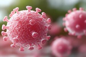 Microscopic View of Virus Particles Scientific and Educational Visual Design photo
