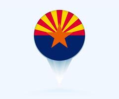 Map pointer with flag of Arizona. vector