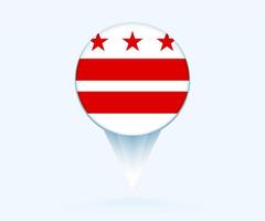 Map pointer with flag of District of Columbia. vector