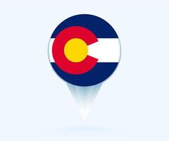 Map pointer with flag of Colorado. vector