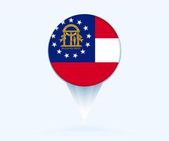 Map pointer with flag of US State Georgia. vector