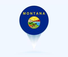 Map pointer with flag of Montana. vector
