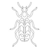 Coloring book of queen bee beetle vector