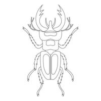 Coloring book of deer beetle vector