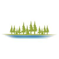 lakeview pine tree icon logo design template vector