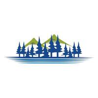 lakeview mountain icon logo design template vector