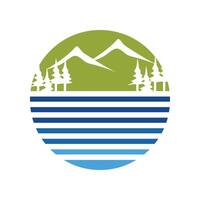 lakeview circle icon logo design template vector