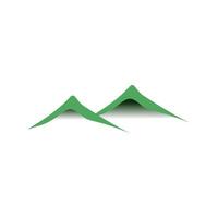 green peak mountain icon logo design template vector