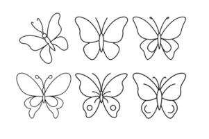 Set of butterfly vectorfile vector