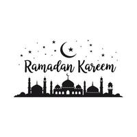 Elegant Ramadan Kareem Design with Mosque Silhouette vector