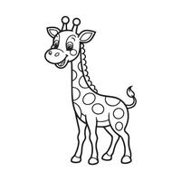 a giraffe is standing in a line coloring page vector
