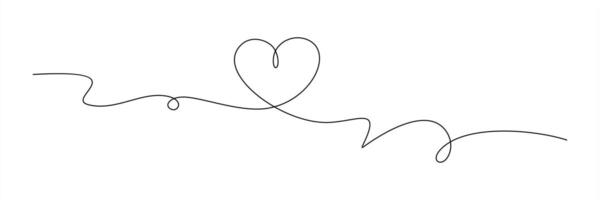 Heart shape of single line sketch. Hand drawing love symbol. Heart design element. vector