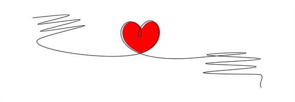 Simple and minimalist heart shape of single line sketch. Hand drawing love symbol. Heart design element. vector