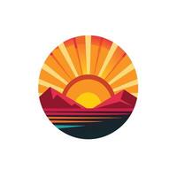 Dynamic Sunrise Rays Illustration Design on White Background vector