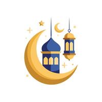 Crescent Moon Blessings Ramadan Kareem Illustration Design vector