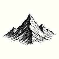 Hand draw landscape with mountain sketch design. vector