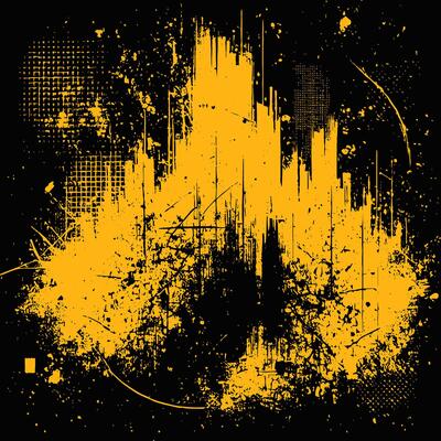 Yellow and Black Distressed Grunge Style