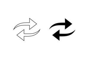 Curve Arrow icon. Arrow symbol design. Hand drawn arrow sign. Isolated direction arrow icon illustration on a white background. Arrow sign in flat style. Process repeat symbol, rotation. vector