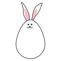 Minimalistic Line Art Illustration of a Stylized Easter Bunny. vector