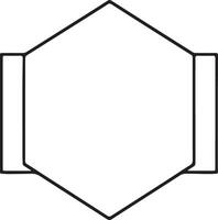 A hexagonal shape with a white background vector