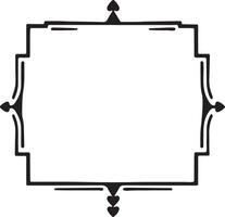A black and white square frame with a border vector