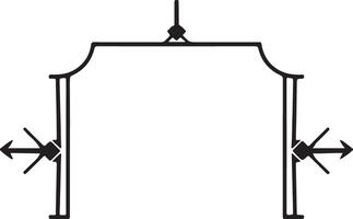 A black and white illustration of a frame with two arrows vector