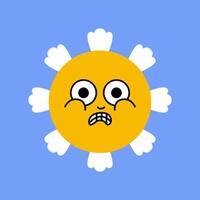 Daisy flower smiling face, cute sunflower emoji for different emotions, great for adding joy to your designs vector
