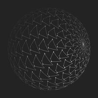 3D sphere mesh grid. Ball or sphere in grid of line. 3D abstract object in wireframe of lines and dots. illustration vector