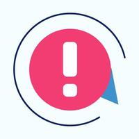 A vibrant red circle icon featuring an exclamation point positioned inside it vector