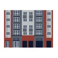 Modern flat design conceptual city building. Skyscraper illustration. terracotta and grey color style vector