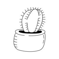 Illustration of a Echinopsis isolate on a white background. Doodle style vector