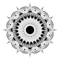 Abstract decorative mandala line art design on white background vector